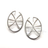 18 Kt White Gold and Diamond Pin Wheel Hoop Earrings
