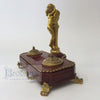 Bronze and Marble Satyr Inkwell