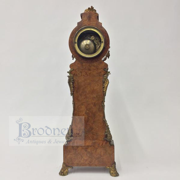 french-tall-small-wood-clock-antique