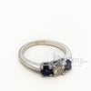 14 Kt White Gold Sapphire and Brilliant Cut Diamond Engagement Ring