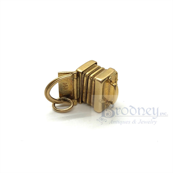 Vintage 14kt Gold and Enamel Accordion Charm