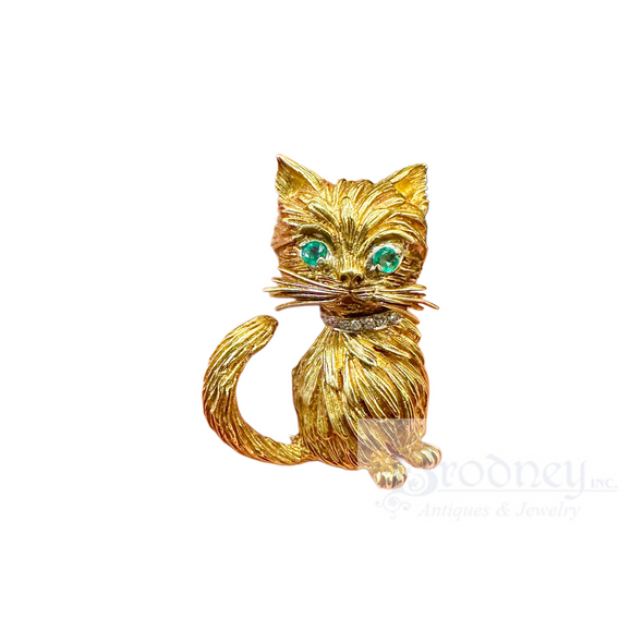 Tiffany & Co. 18 Kt Gold Cat Brooch