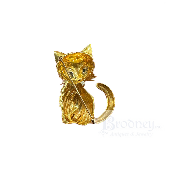 Tiffany & Co. 18 Kt Gold Cat Brooch