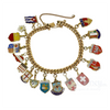 18 Kt Gold Bracelet with 16 Flags and Destinations Charms