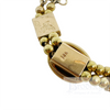 Victorian 14 Kt Gold Bead and Seven Slide Bracelet with Various Gem Stones