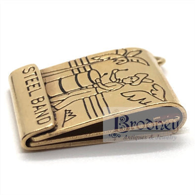 14 Kt Gold and Enamel Steel Drummer Band Book of Matches Charm