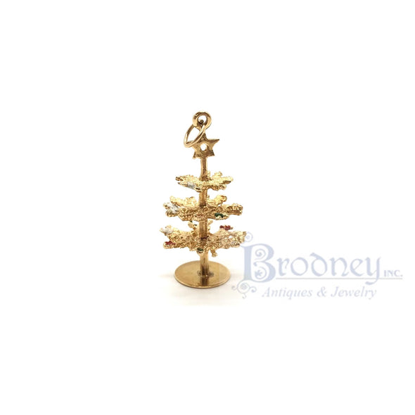 14 Kt Gold and Enamel Christmas Tree Charm