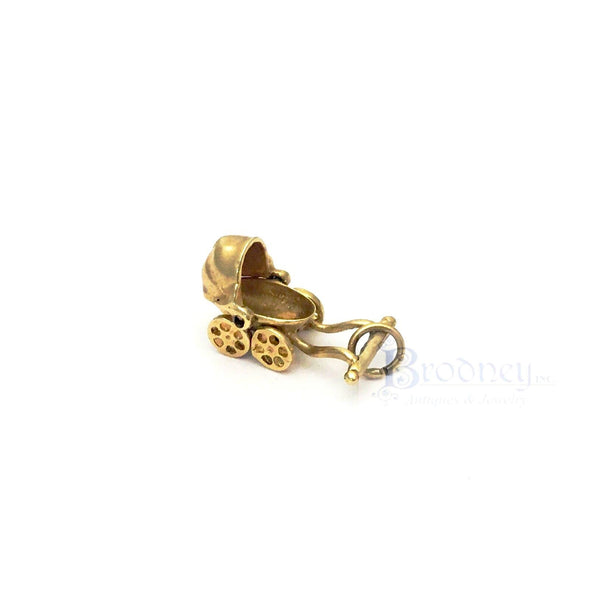 14kt-gold-baby-carriage-charm-fine-estate-jewelry