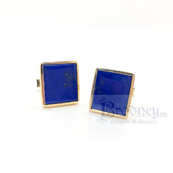 14 Kt Gold and Lapis Lazuli Cuff Links
