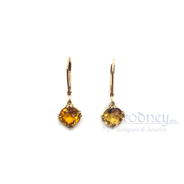 Victorian 14 Kt Gold and Citrine Earrings