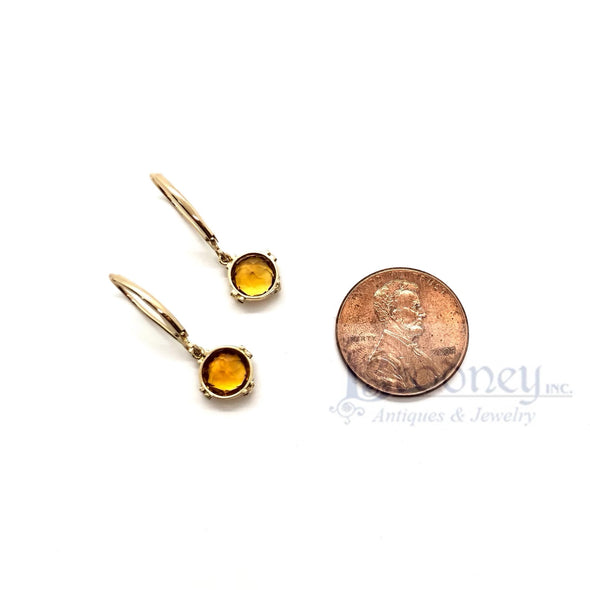 Victorian 14 Kt Gold and Citrine Earrings