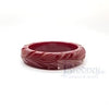Vintage Carved Dark Red Bakelite Bangle Bracelet