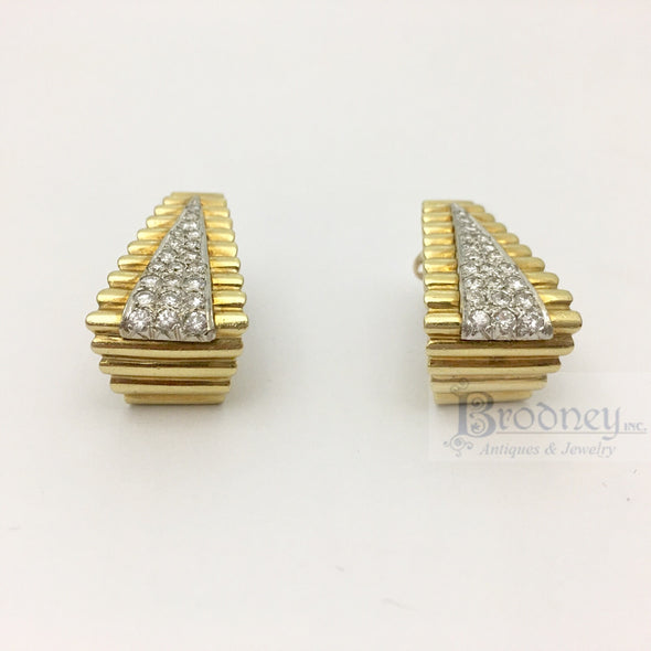 18 Kt Gold and Diamond Earrings