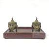 Rouge Marble and Bronze Inkwell