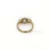18 Kt Gold and Three Old Mine Cut Diamond Engagement Ring
