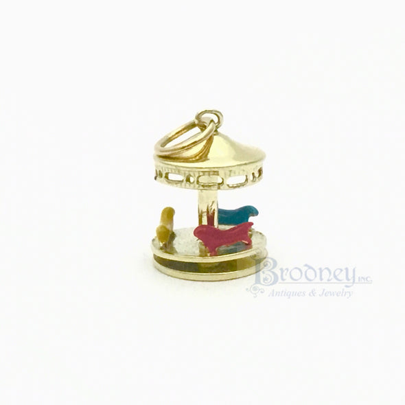 14 Kt Gold and Enamel Merry-Go-Round Charm
