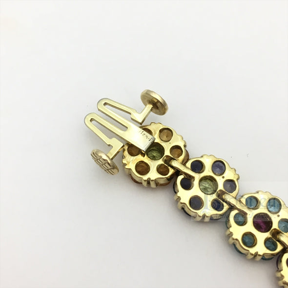 18 Kt Gold Multi Color Gem Stone Bracelet