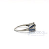 Art Deco Platinum Old Mine Cut Diamond and Sapphire Engagement Ring
