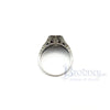 Art Deco Platinum Old Mine Cut Diamond and Sapphire Engagement Ring